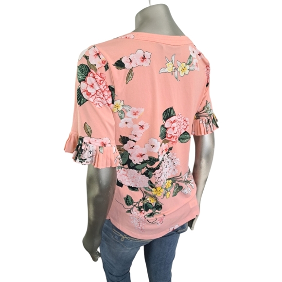 🪻BOGO🪻 NWOT 7th Avenue Peach Floral Top‎ - Size Medium - Picture 6 of 11